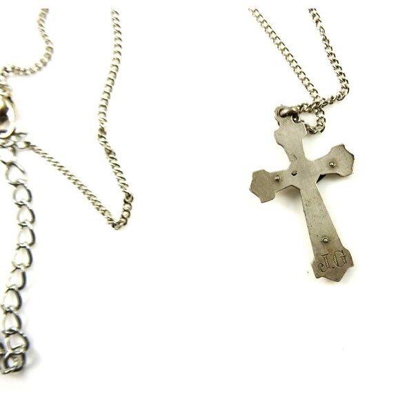 Rose Crucifix Cross Pendant on Chain Necklace - Picture 4 of 8